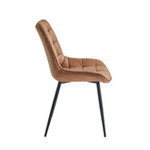 Quadra Dining Chair - Cognac Microfiber